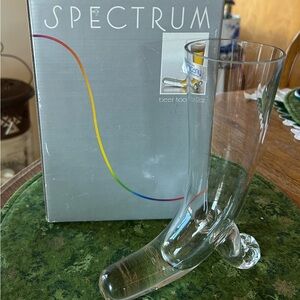 Toscany Hand Blown Glass 12oz Beer Horn Romania 

New in box, smoke free home.